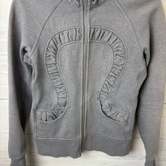 Lululemon Cuddle Up Jacket Heathered Blurred Grey Sparkle - Full Zip High Collar - Picture 5 of 16